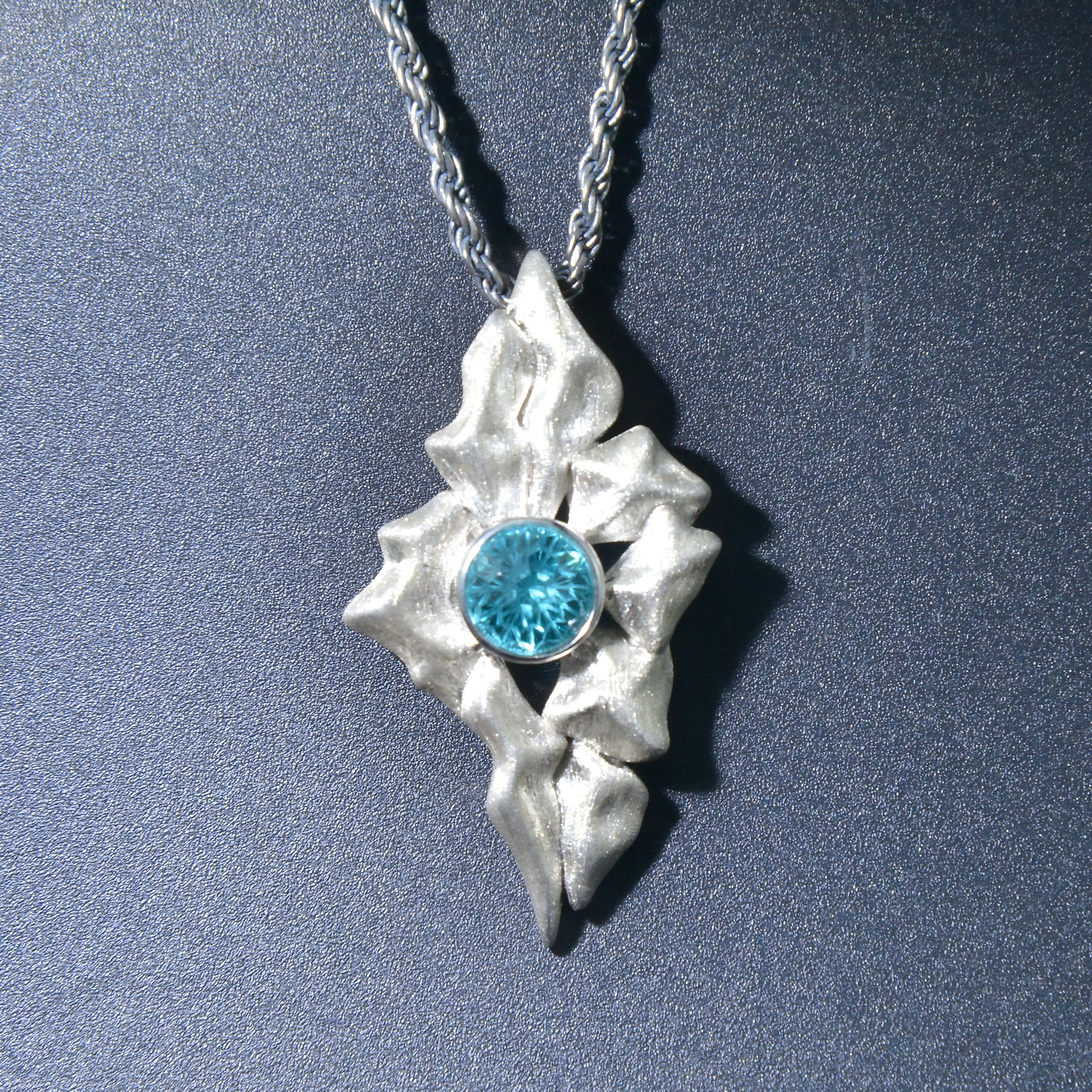 Sayram Lake Sunny Theme Silver Pendant - Men's Style