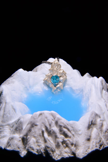 Sayram Lake Sunny Theme Silver Pendant - Men's Style